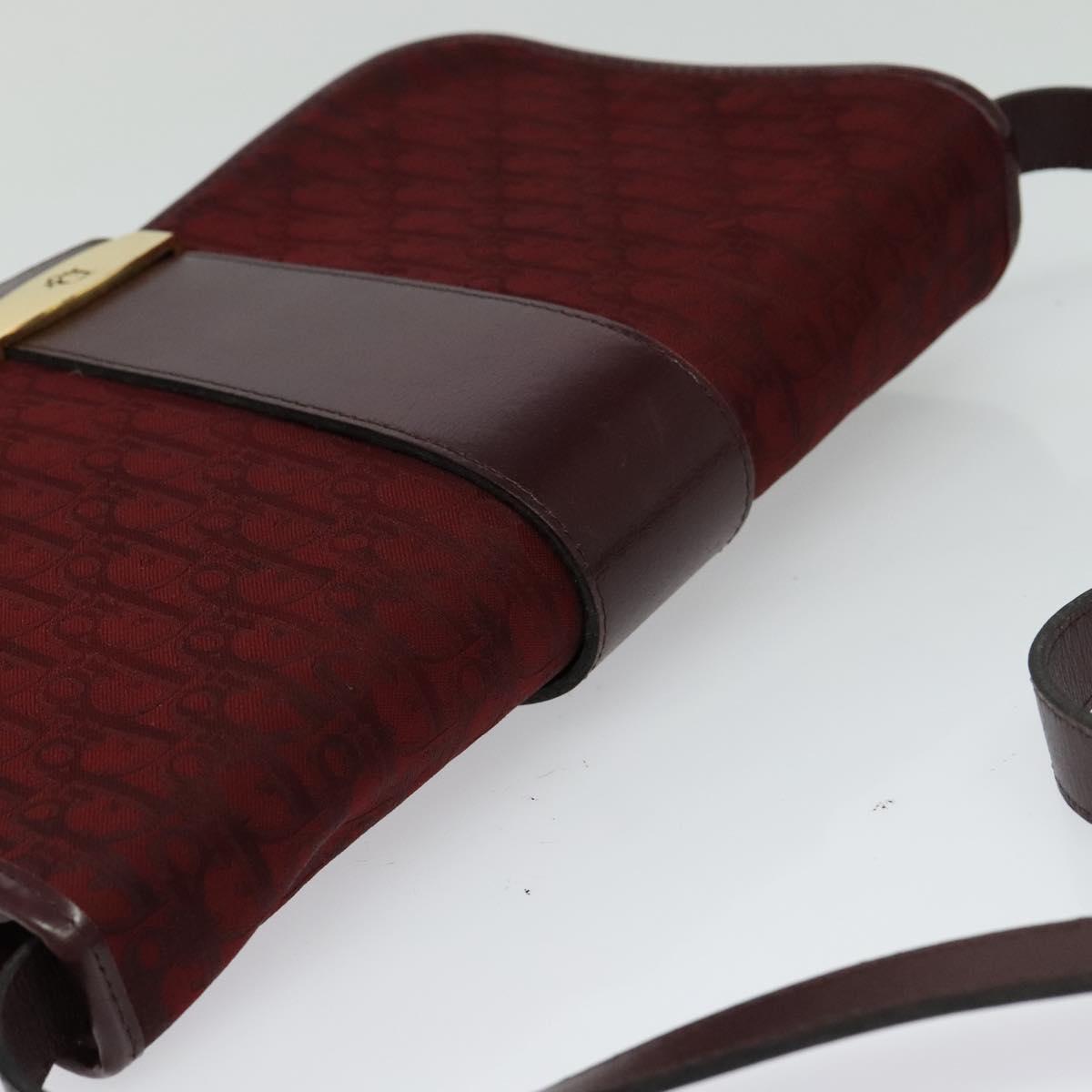 Christian Dior Trotter Canvas Shoulder Bag Red Auth KD240