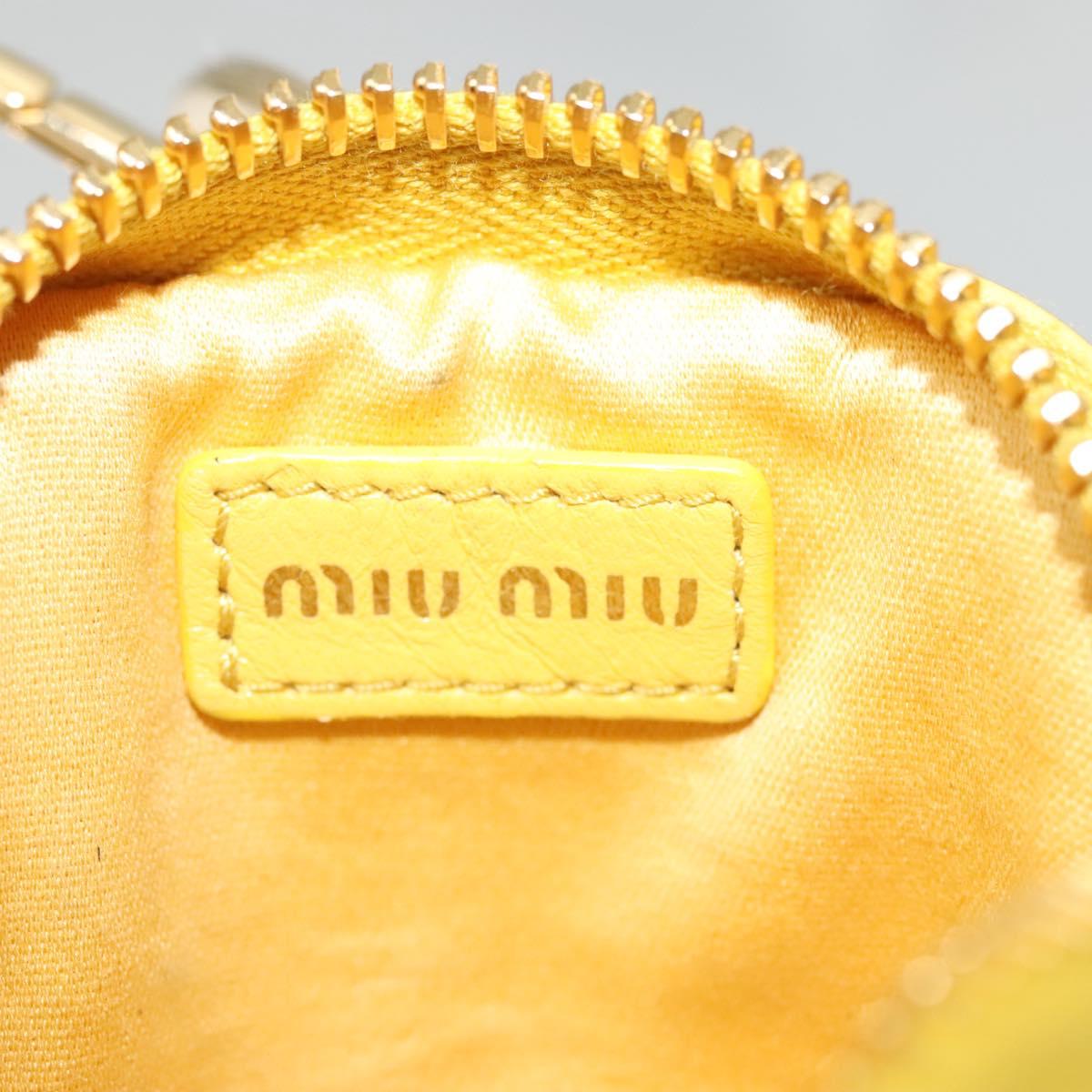 Miu Miu Matelasse Airpots Case Lamb Skin Yellow Gold Auth KD242