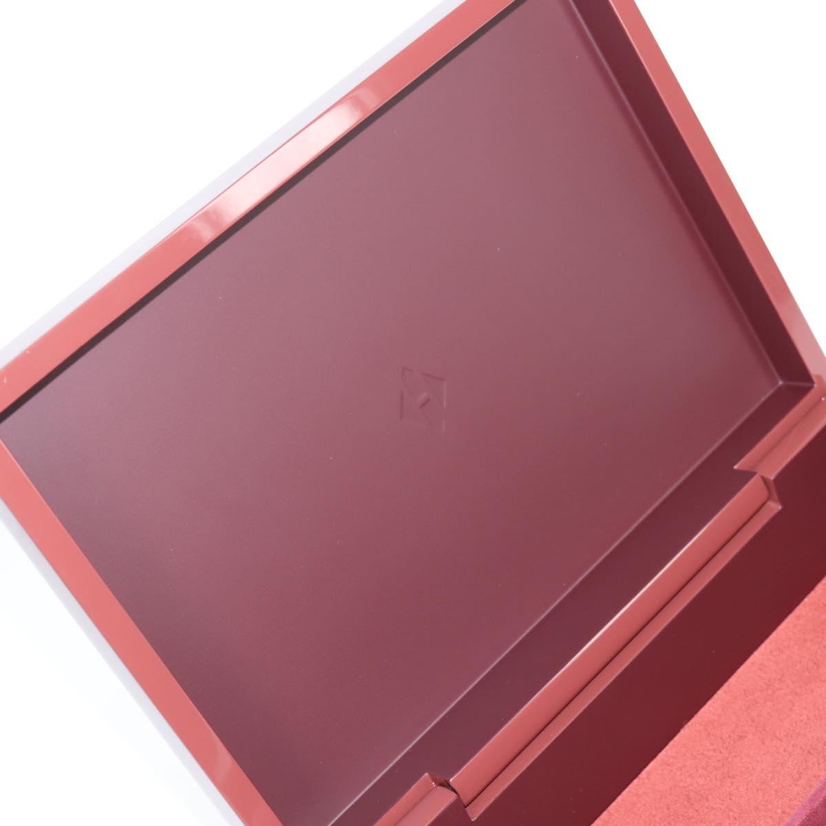 HERMES Daedalus Facet H Jewelry Box plastic Red Auth KD250SM