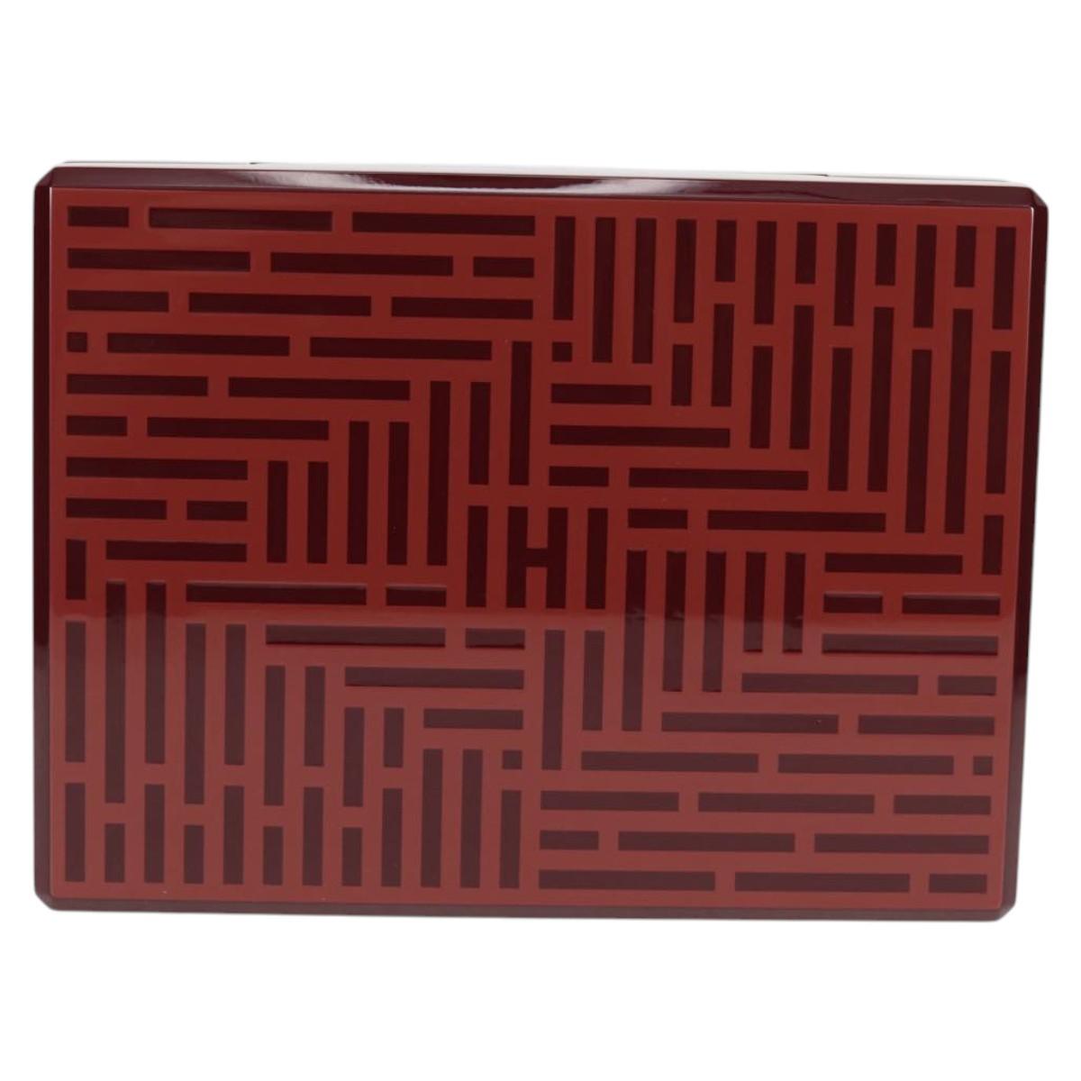 HERMES Daedalus Facet H Jewelry Box plastic Red Auth KD250SM