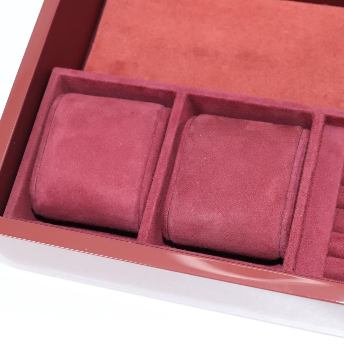 HERMES Daedalus Facet H Jewelry Box plastic Red Auth KD250SM