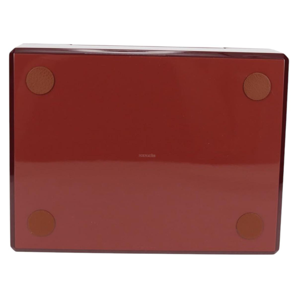 HERMES Daedalus Facet H Jewelry Box plastic Red Auth KD250SM