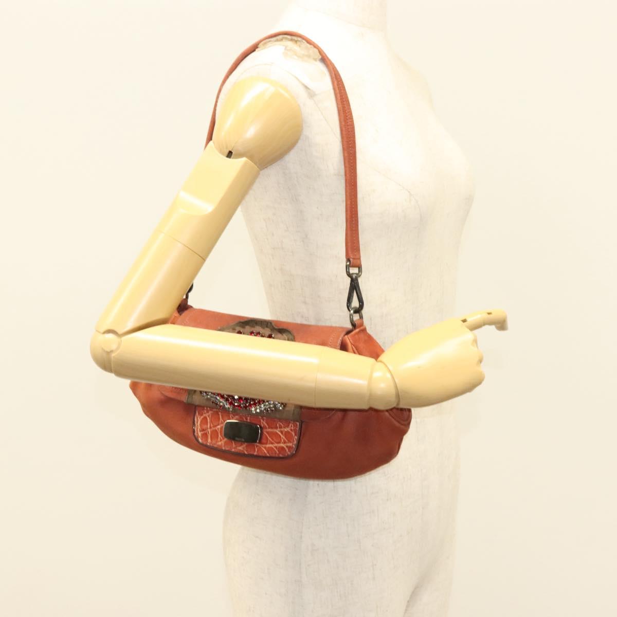 PRADA Shoulder Bag Leather Red Auth KD264