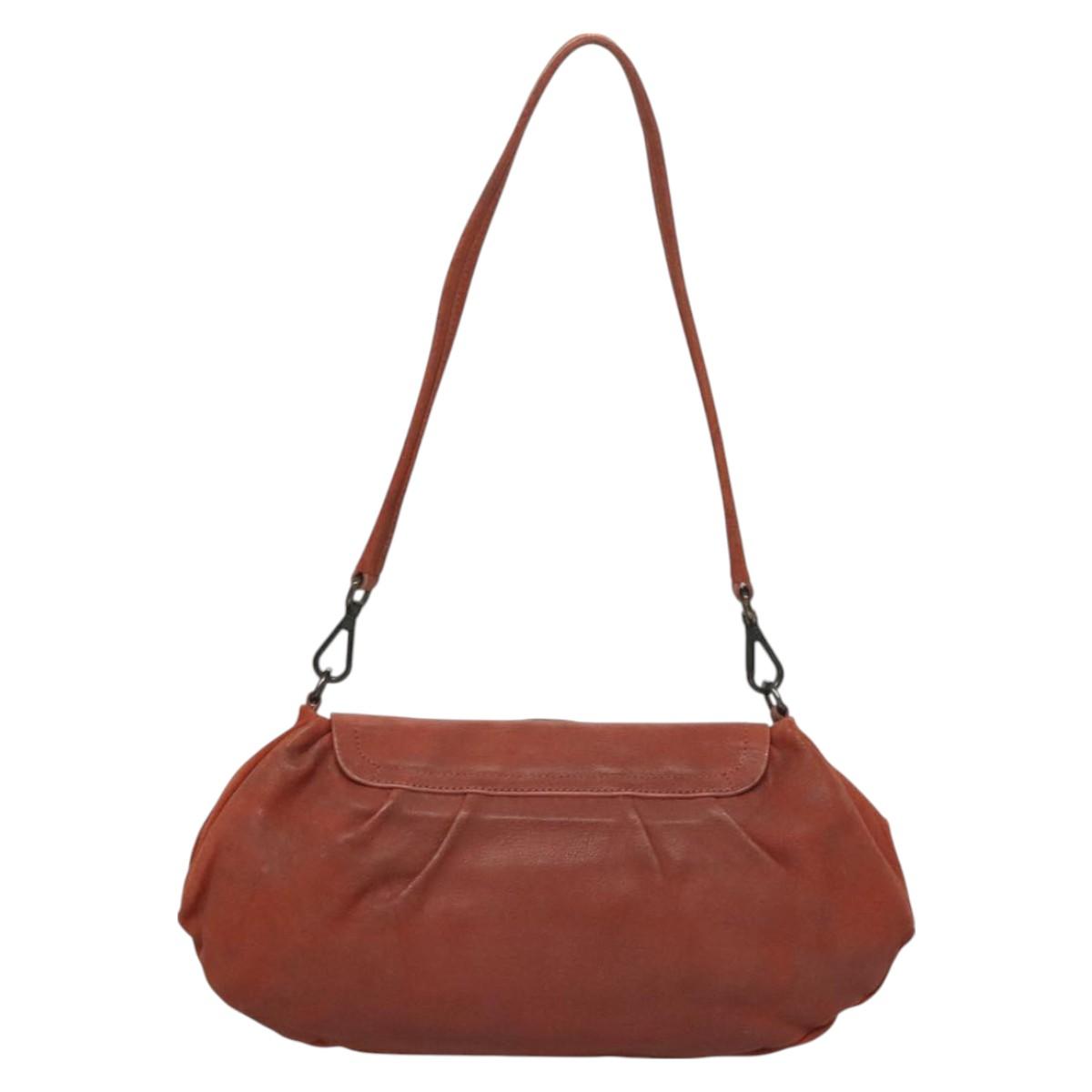 PRADA Shoulder Bag Leather Red Auth KD264