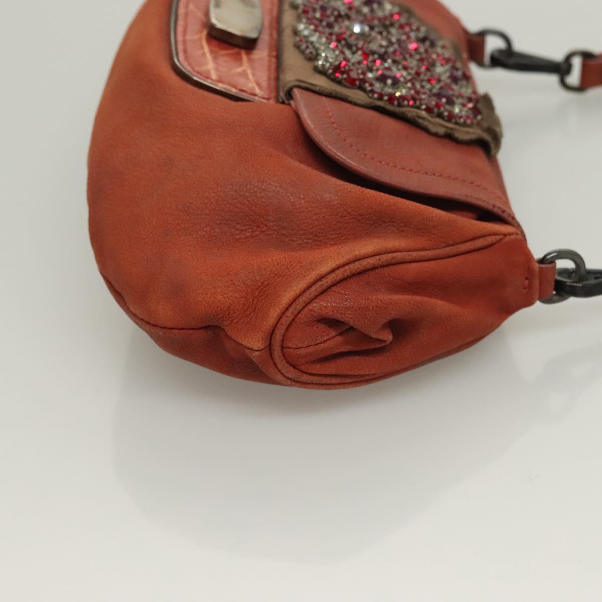 PRADA Shoulder Bag Leather Red Auth KD264