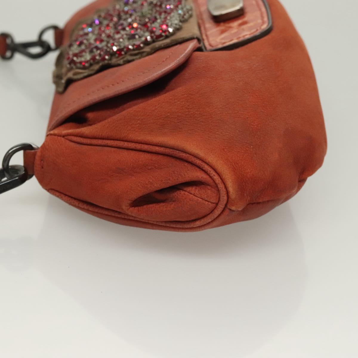 PRADA Shoulder Bag Leather Red Auth KD264