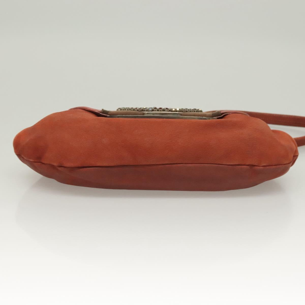 PRADA Shoulder Bag Leather Red Auth KD264