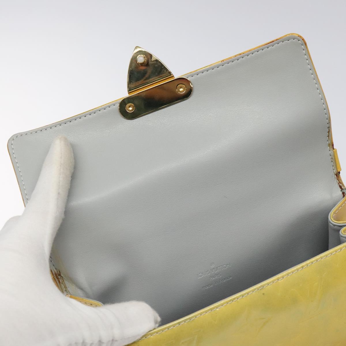 LOUIS VUITTON Monogram Vernis Spring Street Hand Bag Gris M91029 LV Auth KD273