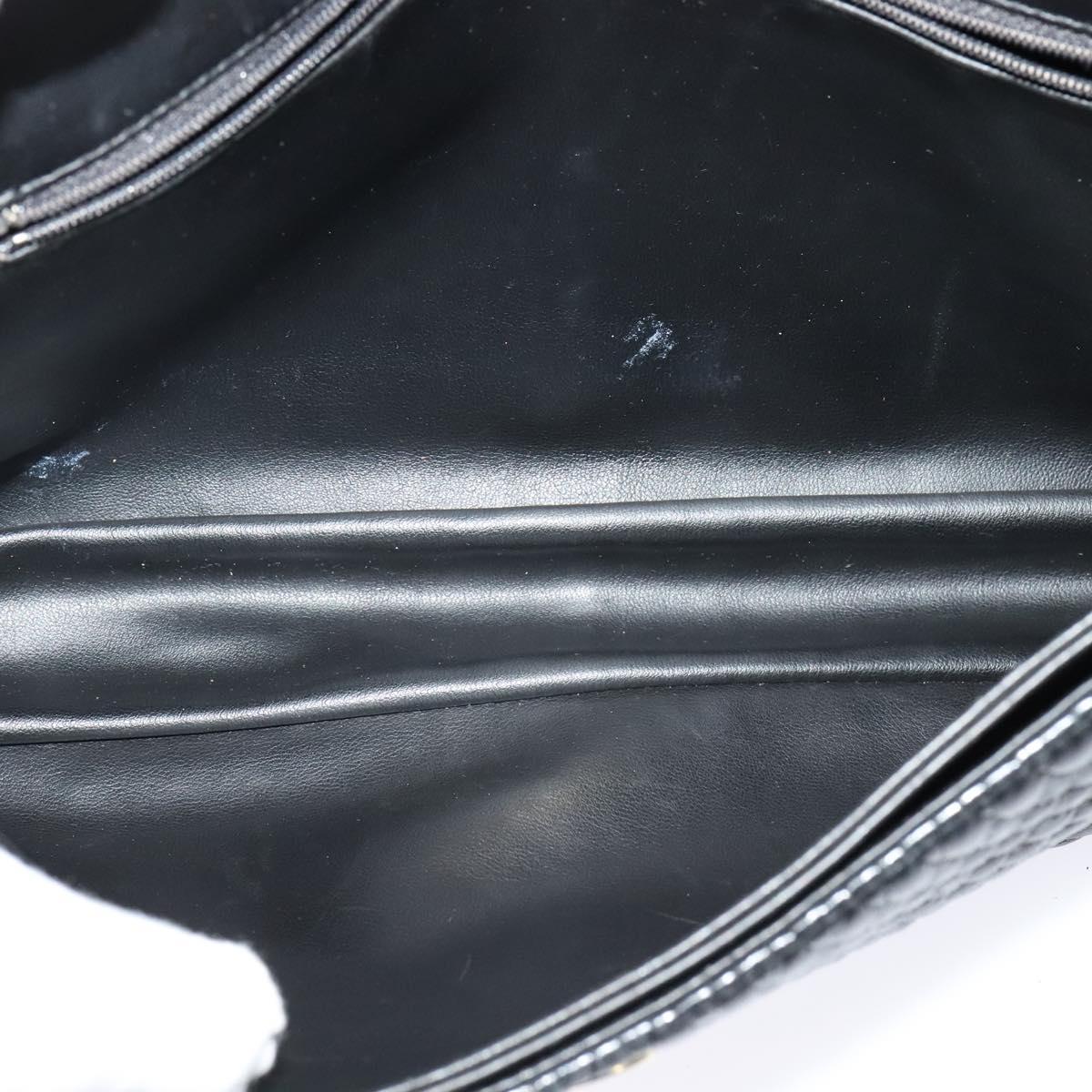 BALLY Chain Shoulder Bag Leather Black Auth KD281