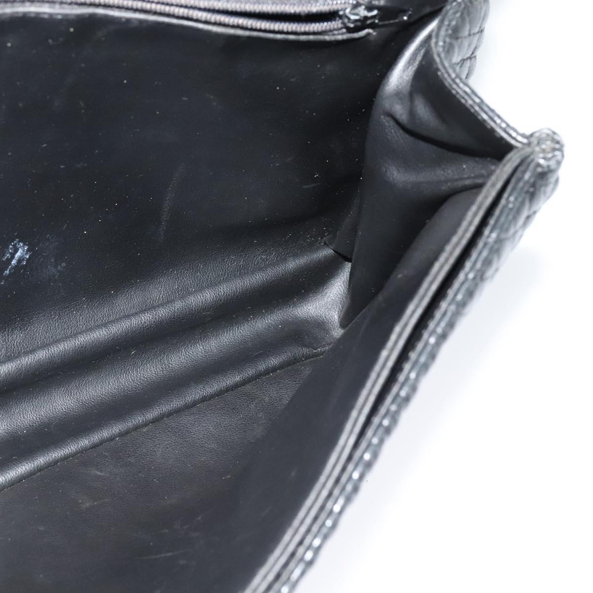 BALLY Chain Shoulder Bag Leather Black Auth KD281