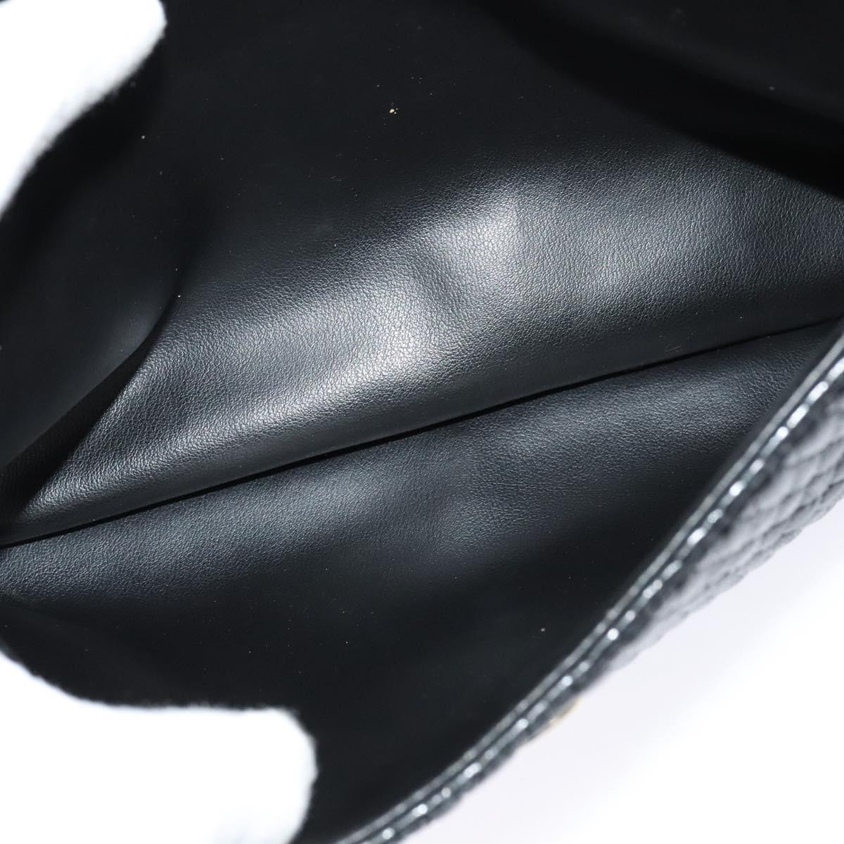 BALLY Chain Shoulder Bag Leather Black Auth KD281