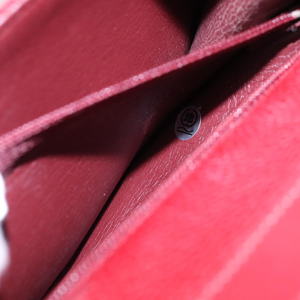 Christian Dior Shoulder Bag Leather Gold Red Auth KD333