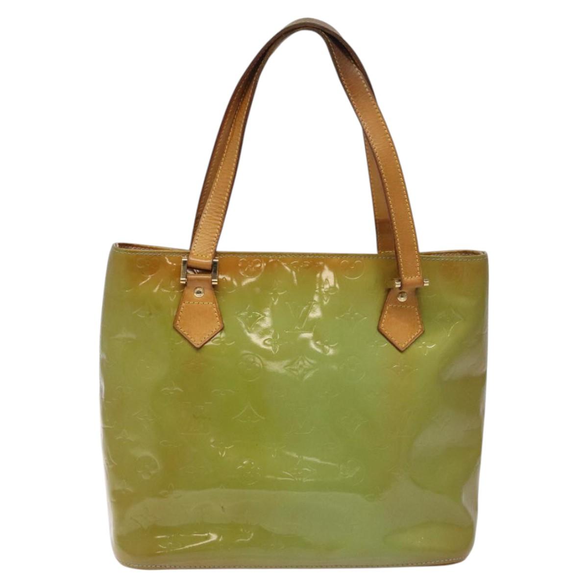 LOUIS VUITTON Monogram Vernis Houston Hand Bag Baby Blue M91005 LV Auth KD353
