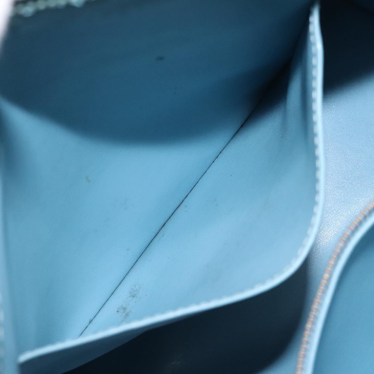 LOUIS VUITTON Monogram Vernis Houston Hand Bag Baby Blue M91005 LV Auth KD353
