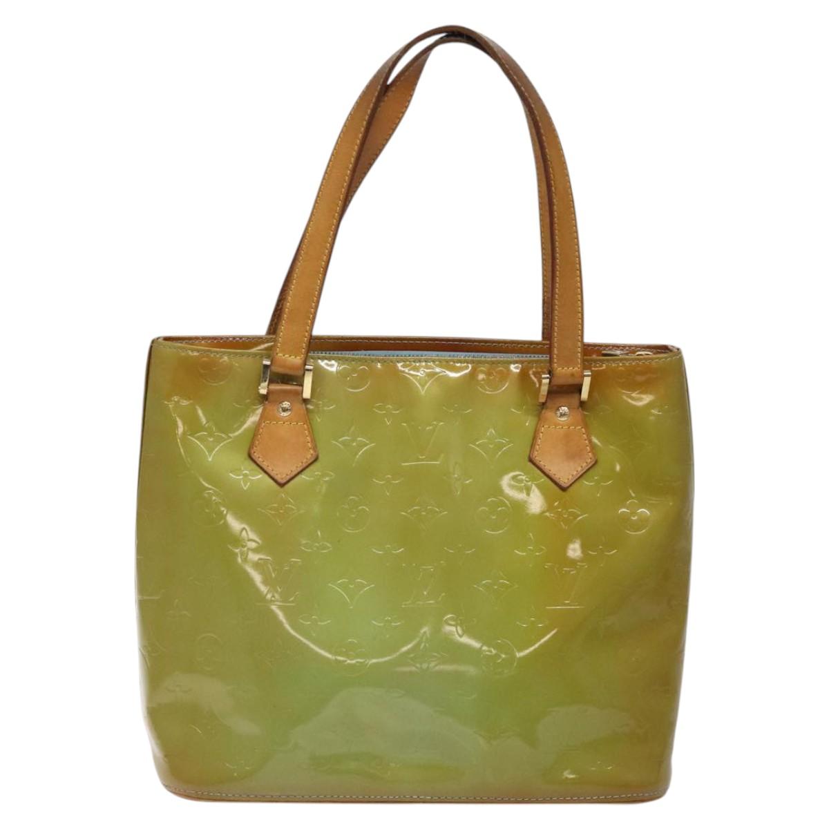 LOUIS VUITTON Monogram Vernis Houston Hand Bag Baby Blue M91005 LV Auth KD353