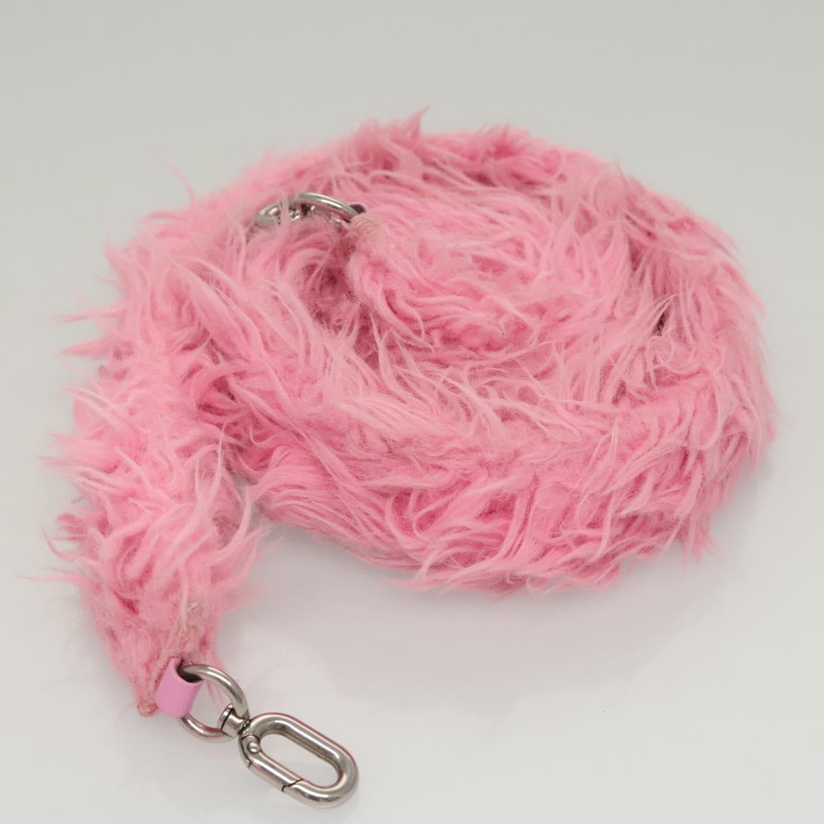 BALENCIAGA Hour Glass Hand Bag Wool 2way Pink Auth KD374
