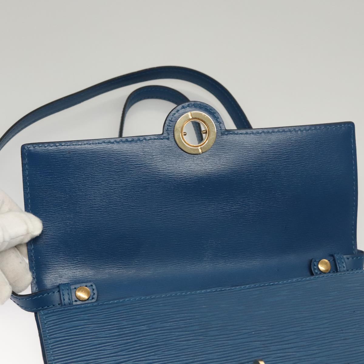 LOUIS VUITTON Epi Pochette Arche Shoulder Bag Blue M52575 LV Auth KD396