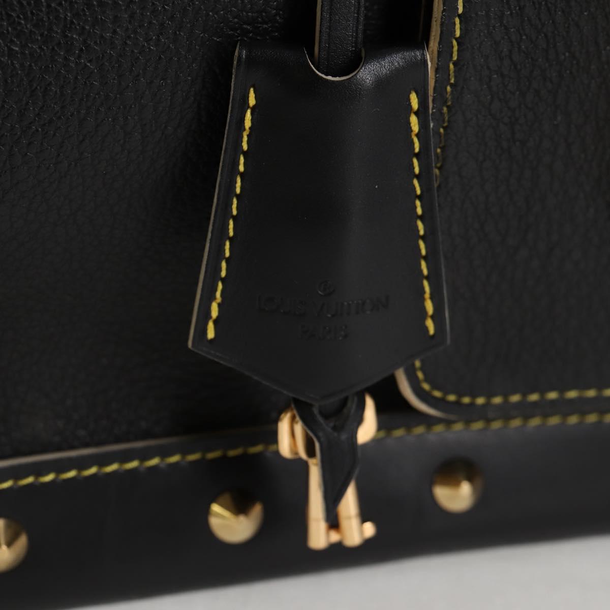 LOUIS VUITTON Suhari Extravagan Hand Bag Leather Black LV Auth KD398SM