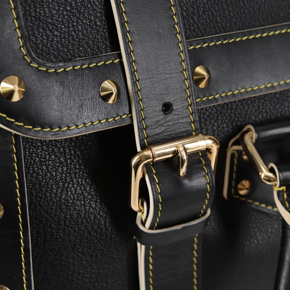 LOUIS VUITTON Suhari Extravagan Hand Bag Leather Black LV Auth KD398SM