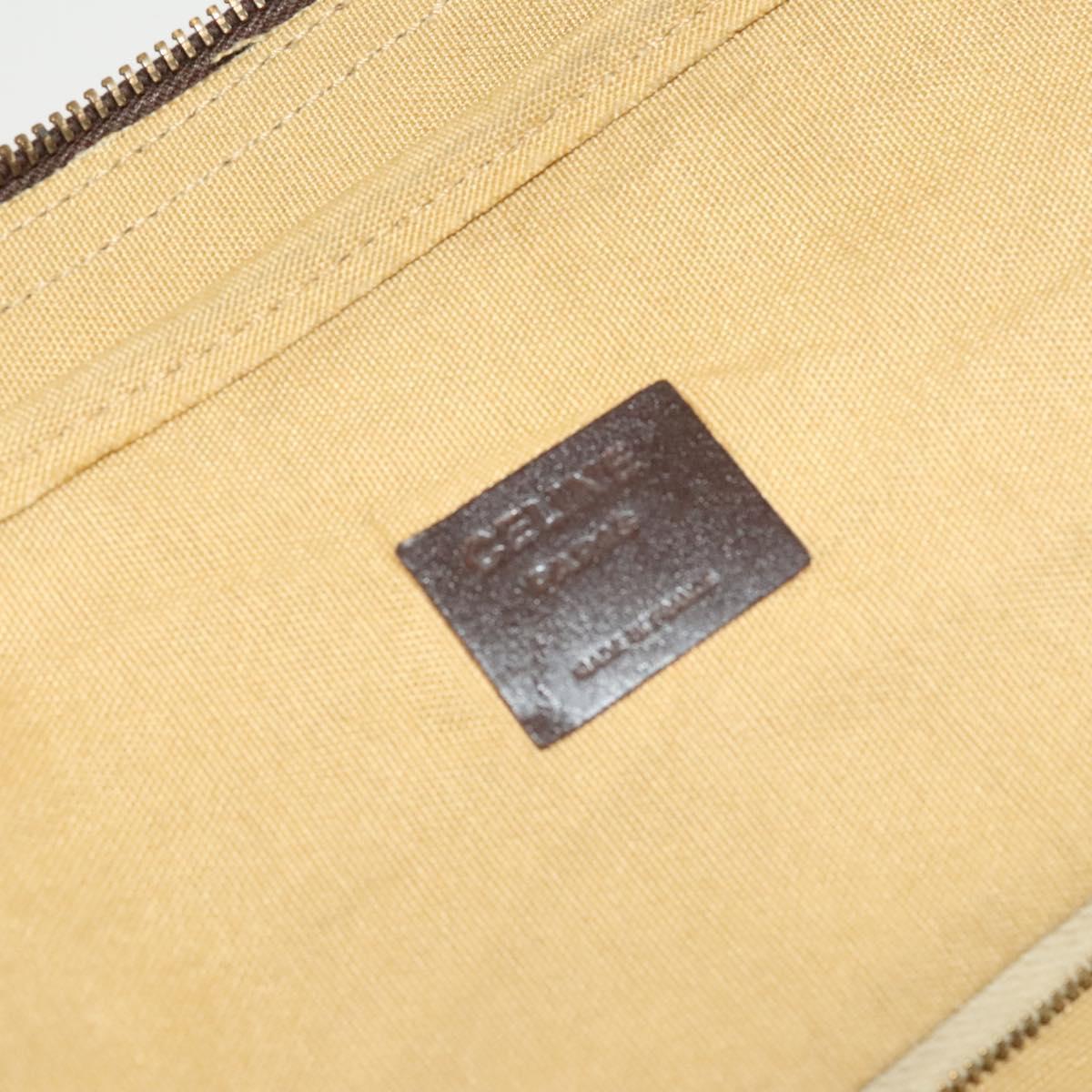 CELINE C Sulky Boston Bag Canvas Beige Gold Auth KD400
