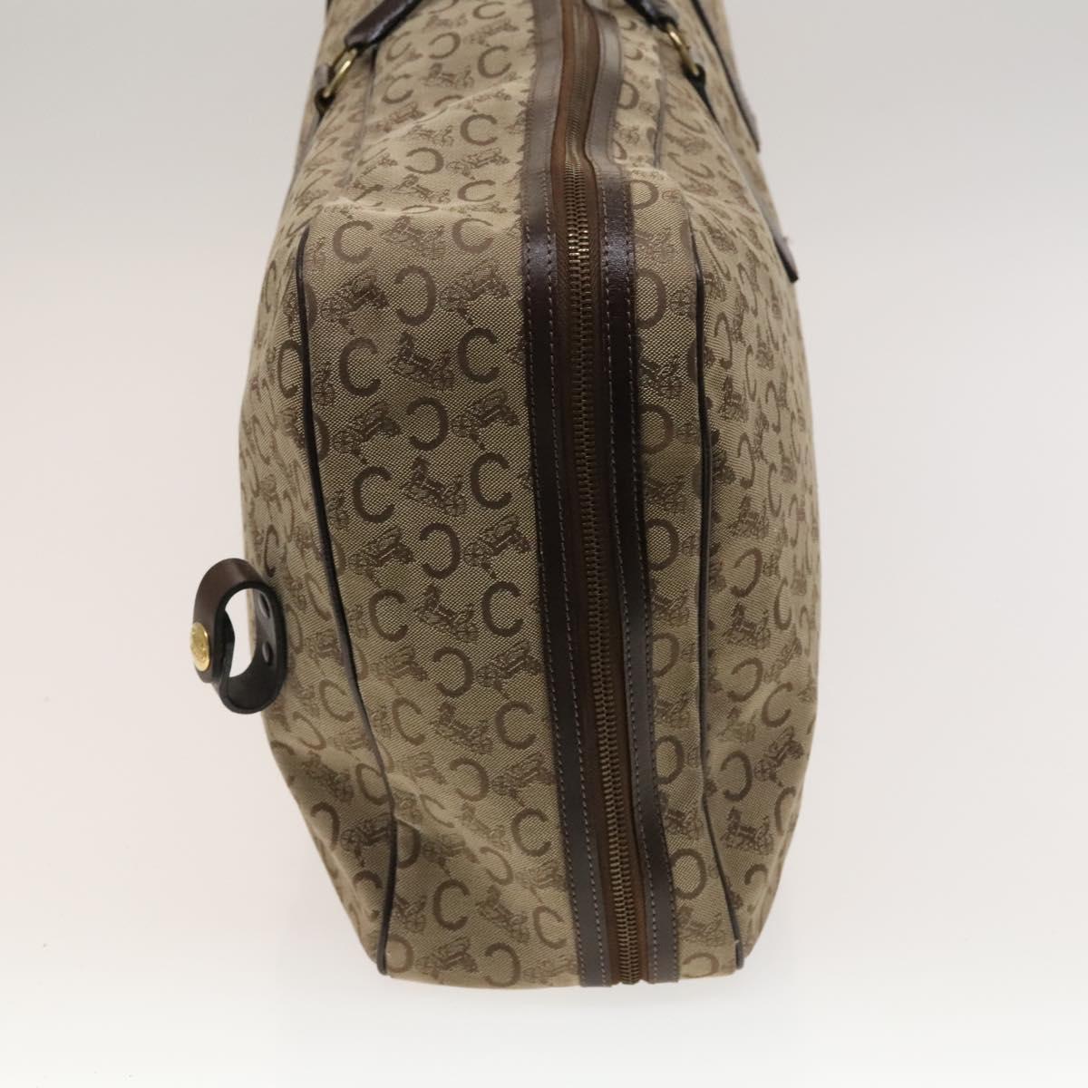 CELINE C Sulky Boston Bag Canvas Beige Gold Auth KD400