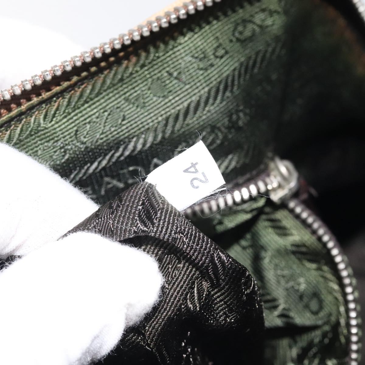 PRADA Hand Bag Canvas Beige Auth KD415