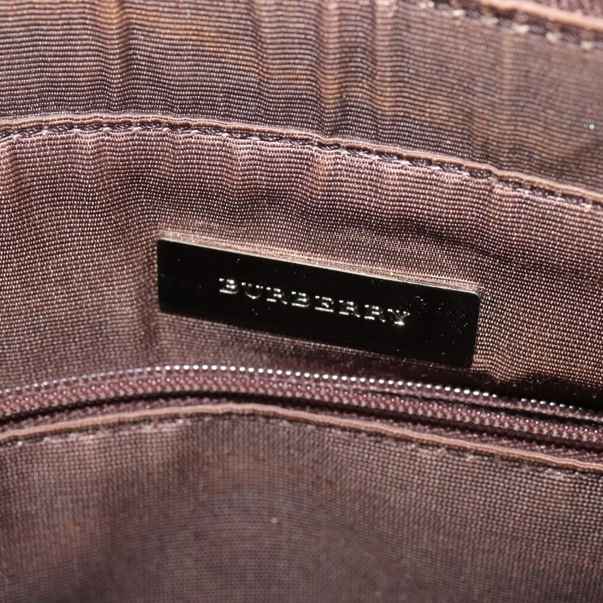 BURBERRY Nova Check Tote Bag Canvas Beige Silver Auth KD427