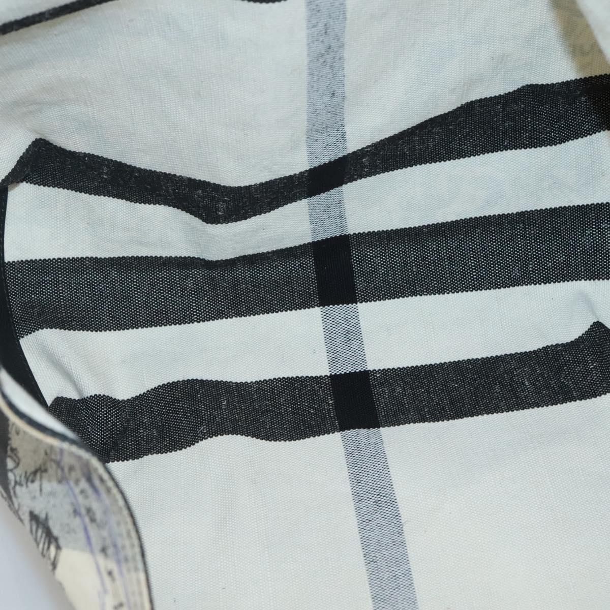 BURBERRY Tote Bag Coated Canvas White Auth KD428