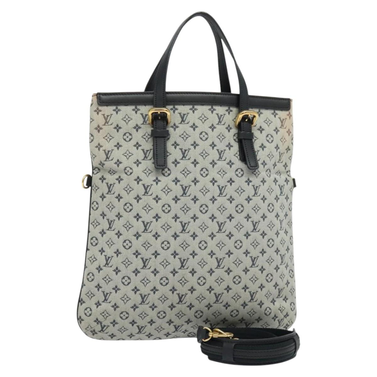 LOUIS VUITTON Monogram Mini Françoise Tote Bag 2way Blue M92208 LV Auth KD446
