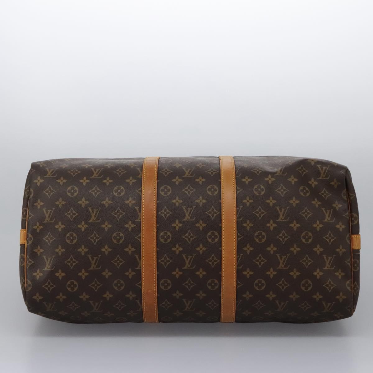 LOUIS VUITTON Monogram Keepall Bandouliere 55 Boston Bag M41414 LV Auth KD461