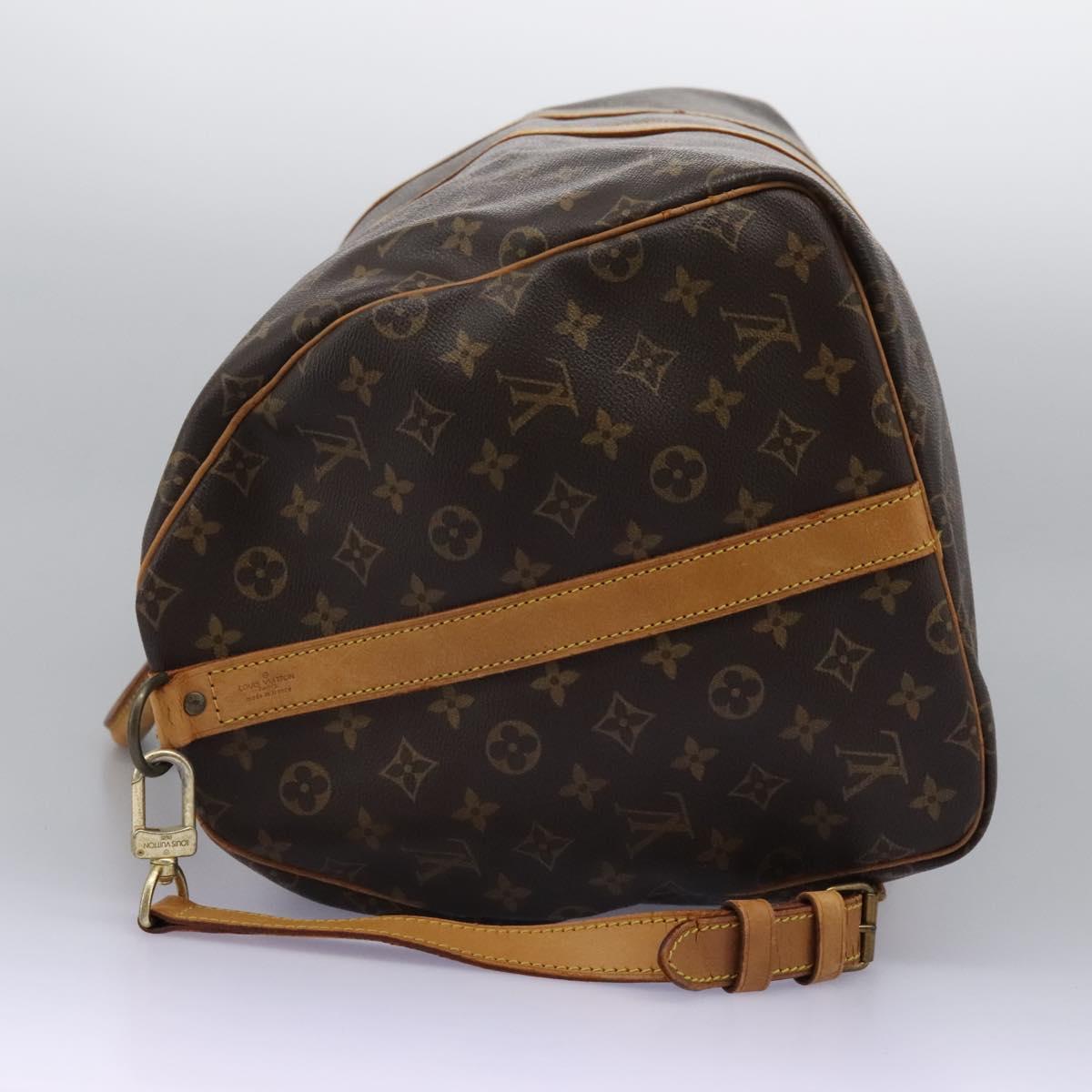 LOUIS VUITTON Monogram Keepall Bandouliere 55 Boston Bag M41414 LV Auth KD461