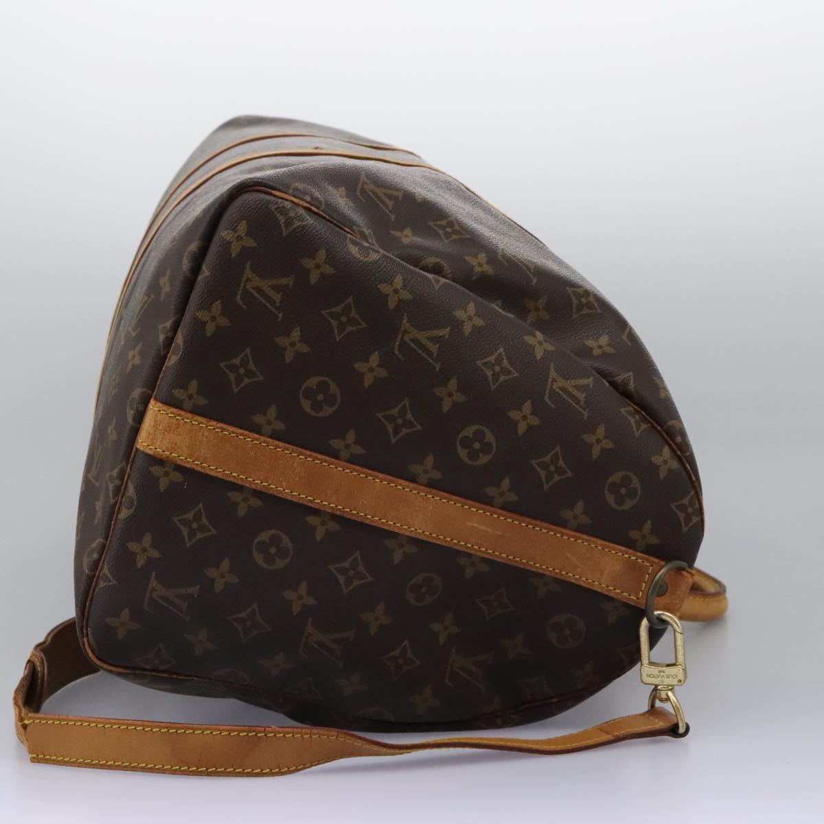 LOUIS VUITTON Monogram Keepall Bandouliere 55 Boston Bag M41414 LV Auth KD461