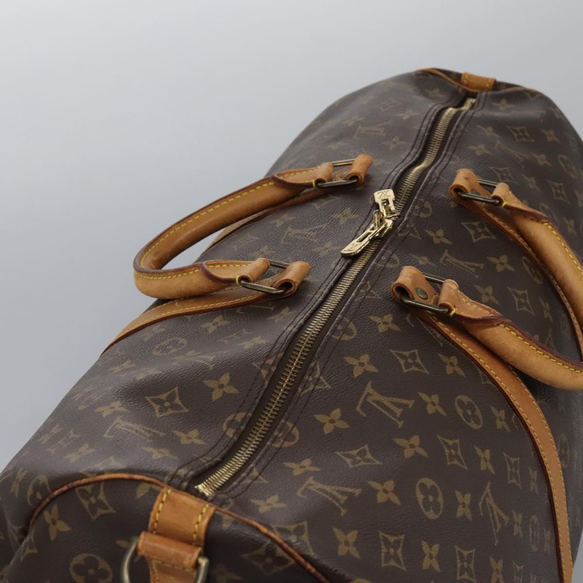 LOUIS VUITTON Monogram Keepall Bandouliere 55 Boston Bag M41414 LV Auth KD461