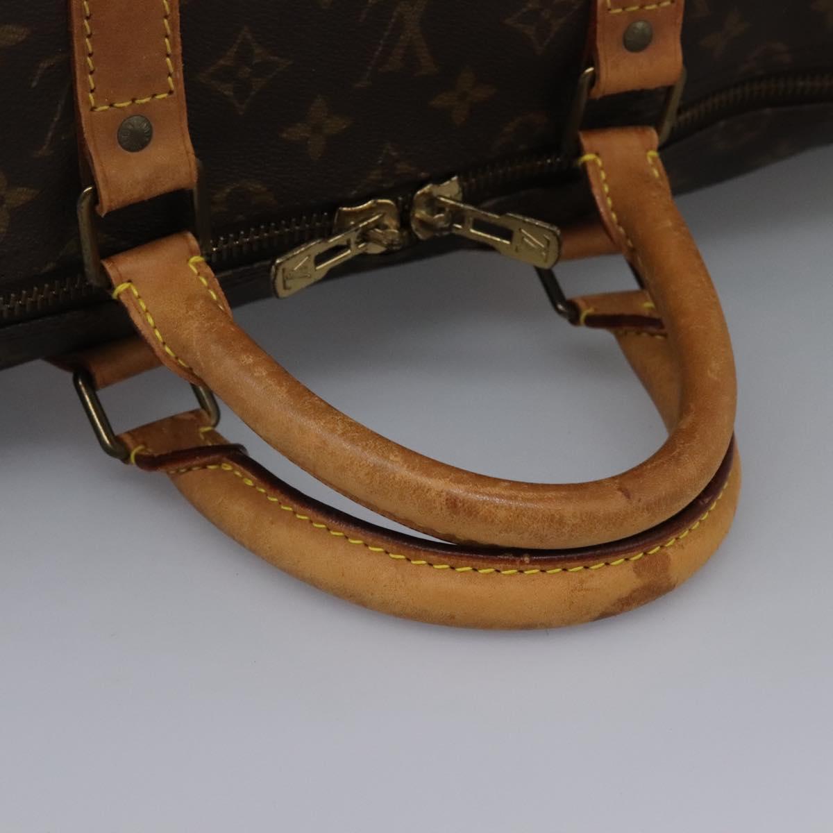 LOUIS VUITTON Monogram Keepall Bandouliere 55 Boston Bag M41414 LV Auth KD461