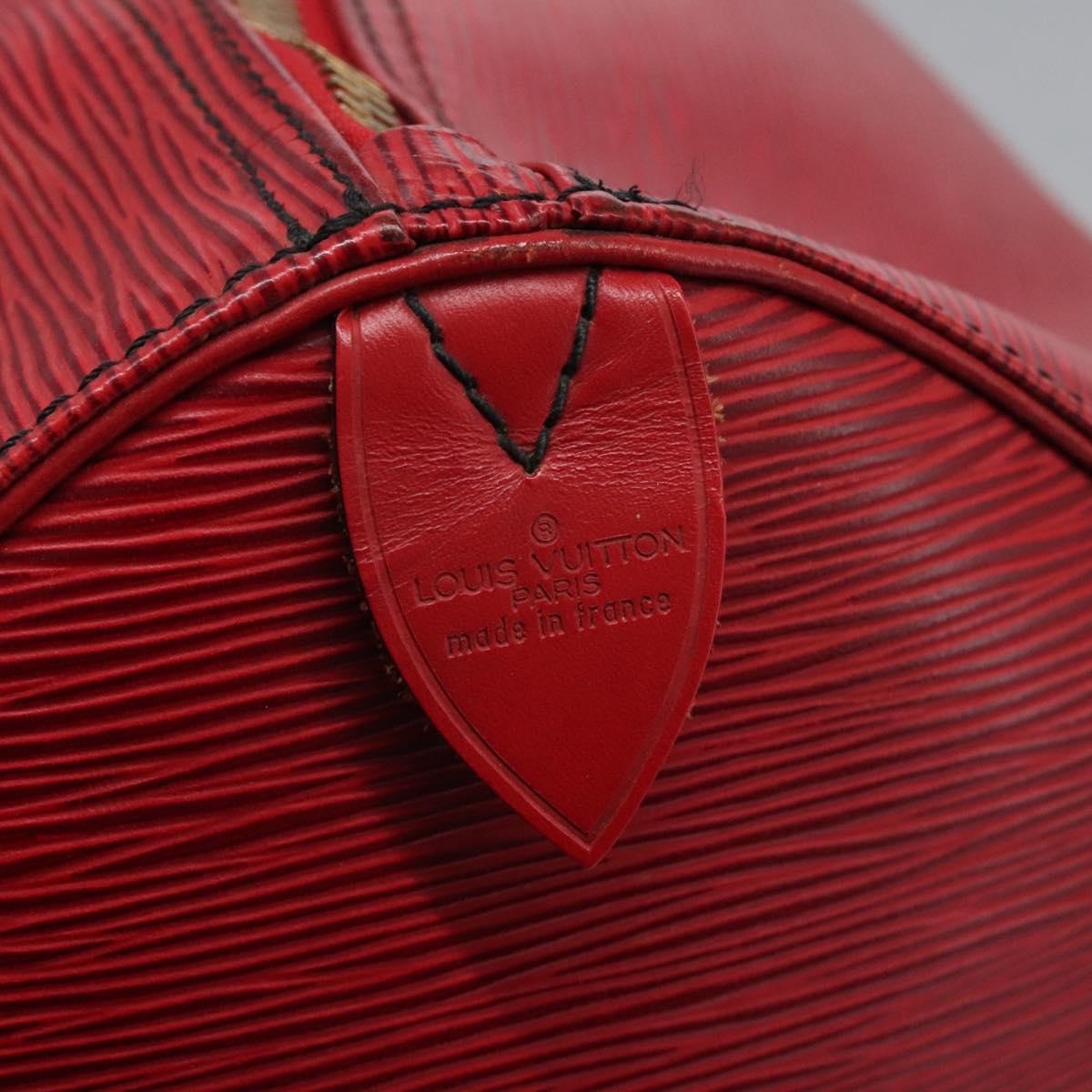 LOUIS VUITTON Epi Keepall 55 Boston Bag Red M42957 LV Auth KD472