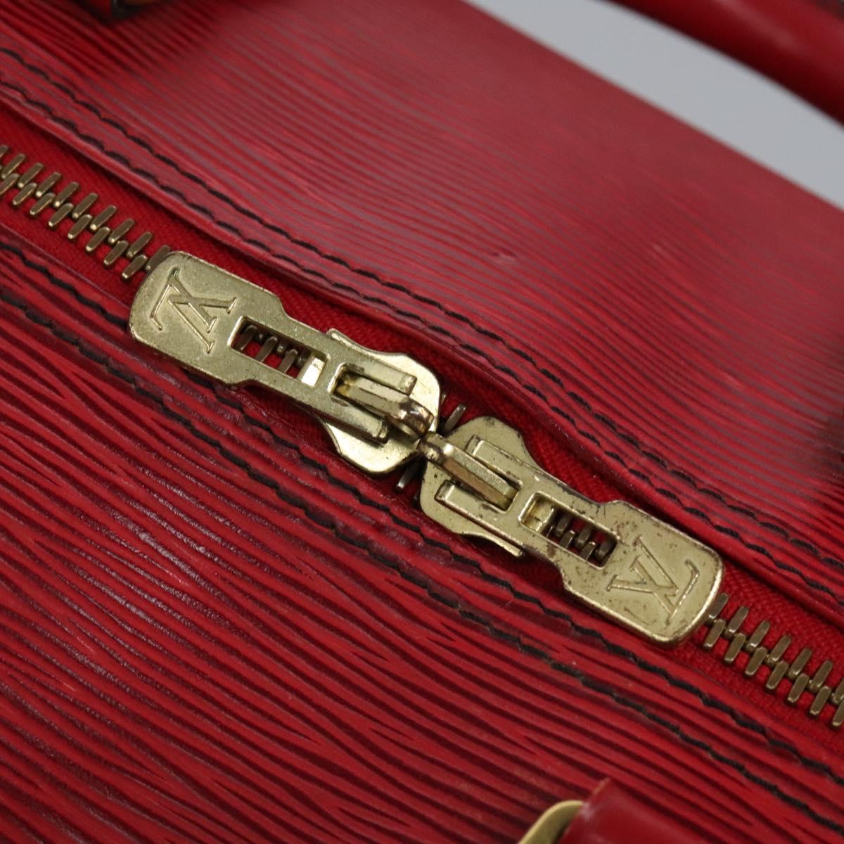 LOUIS VUITTON Epi Keepall 55 Boston Bag Red M42957 LV Auth KD472