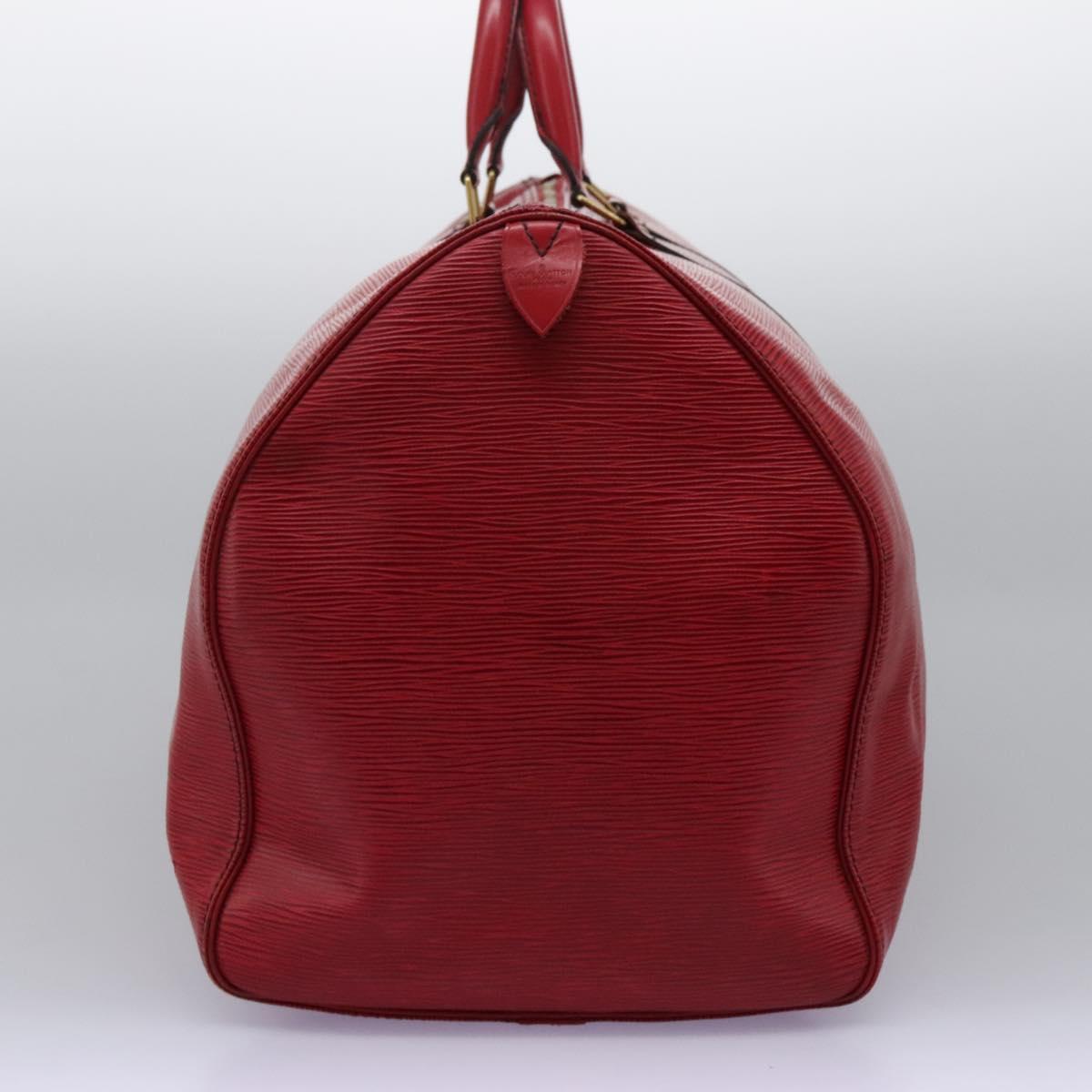 LOUIS VUITTON Epi Keepall 55 Boston Bag Red M42957 LV Auth KD472