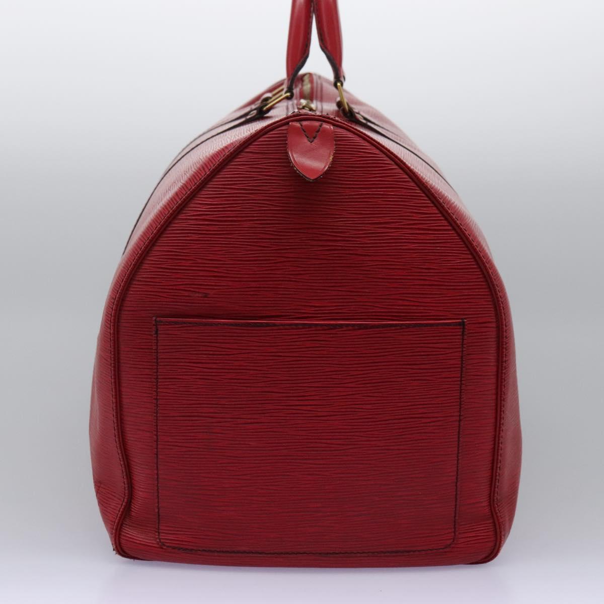 LOUIS VUITTON Epi Keepall 55 Boston Bag Red M42957 LV Auth KD472