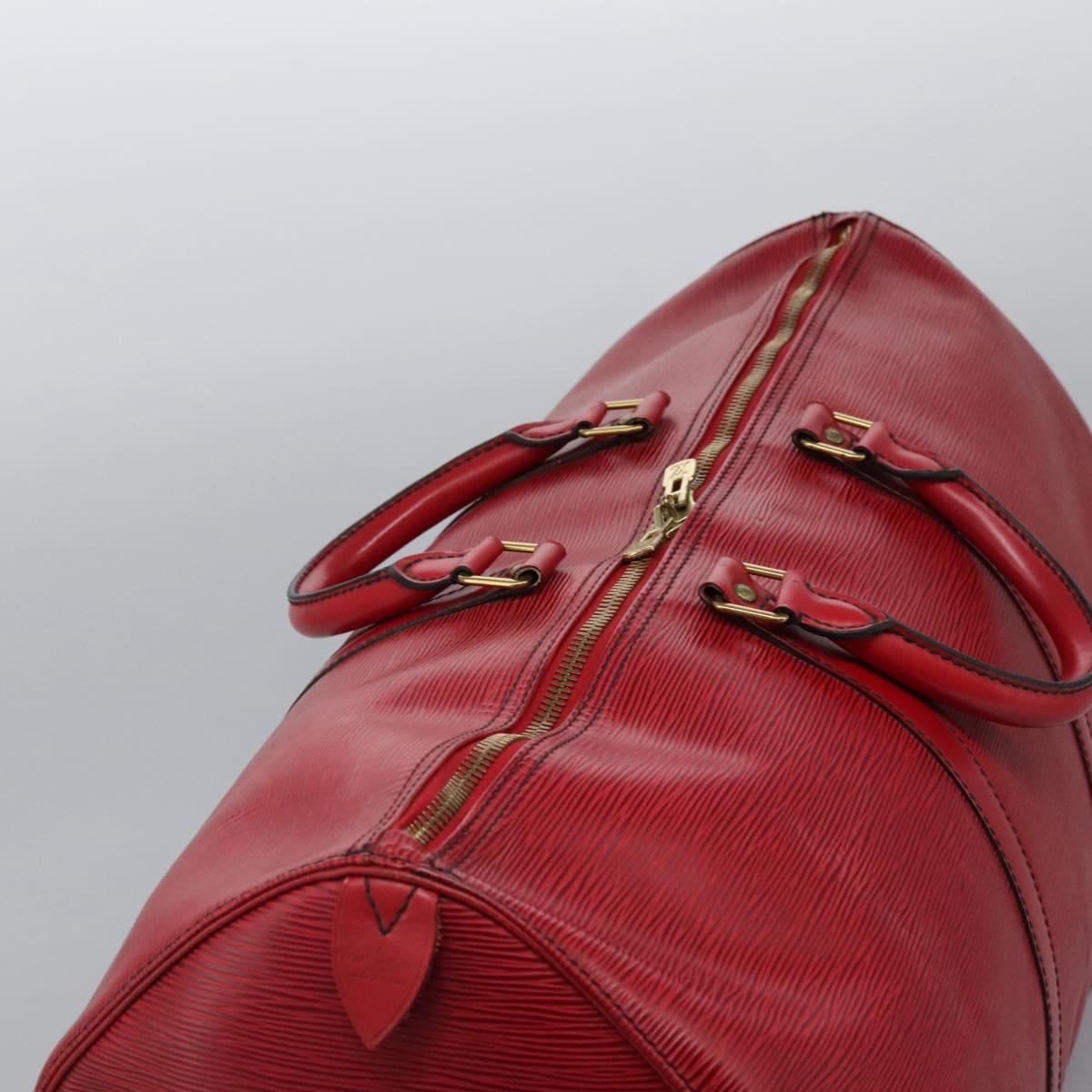 LOUIS VUITTON Epi Keepall 55 Boston Bag Red M42957 LV Auth KD472