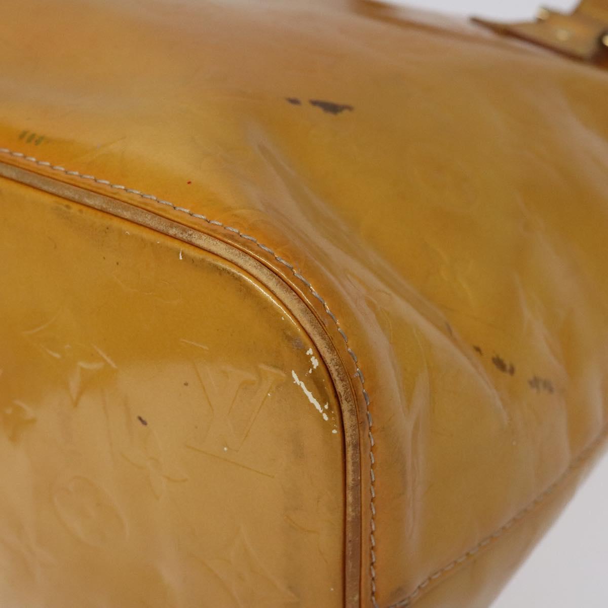 LOUIS VUITTON Monogram Vernis Houston Hand Bag Beige M91004 LV Auth KD482