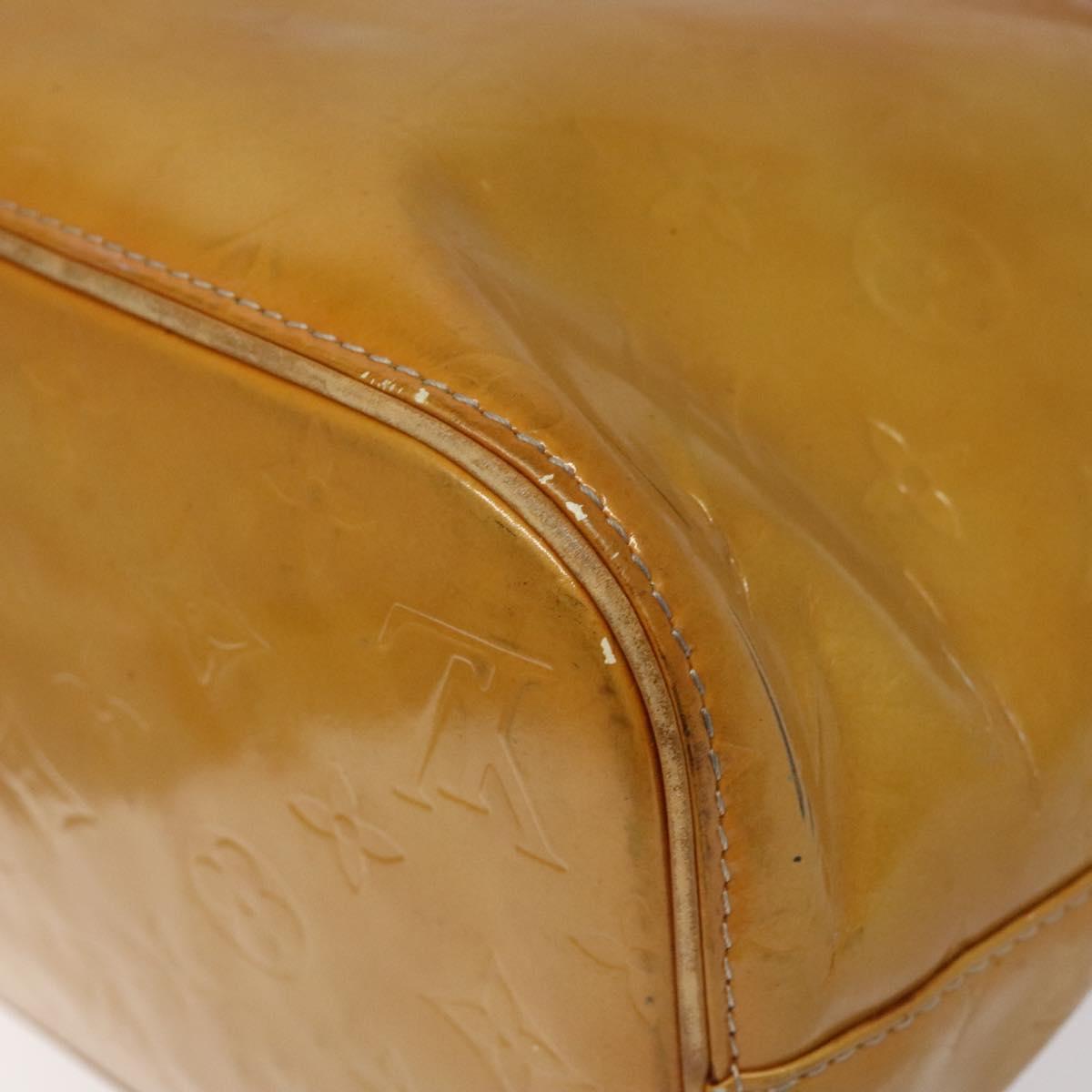 LOUIS VUITTON Monogram Vernis Houston Hand Bag Beige M91004 LV Auth KD482