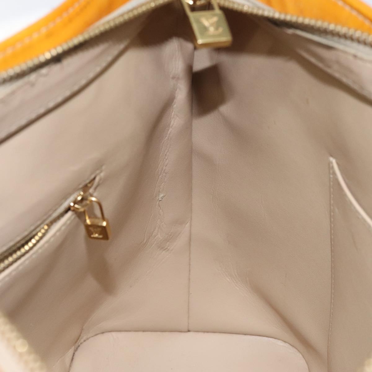 LOUIS VUITTON Monogram Vernis Houston Hand Bag Beige M91004 LV Auth KD482