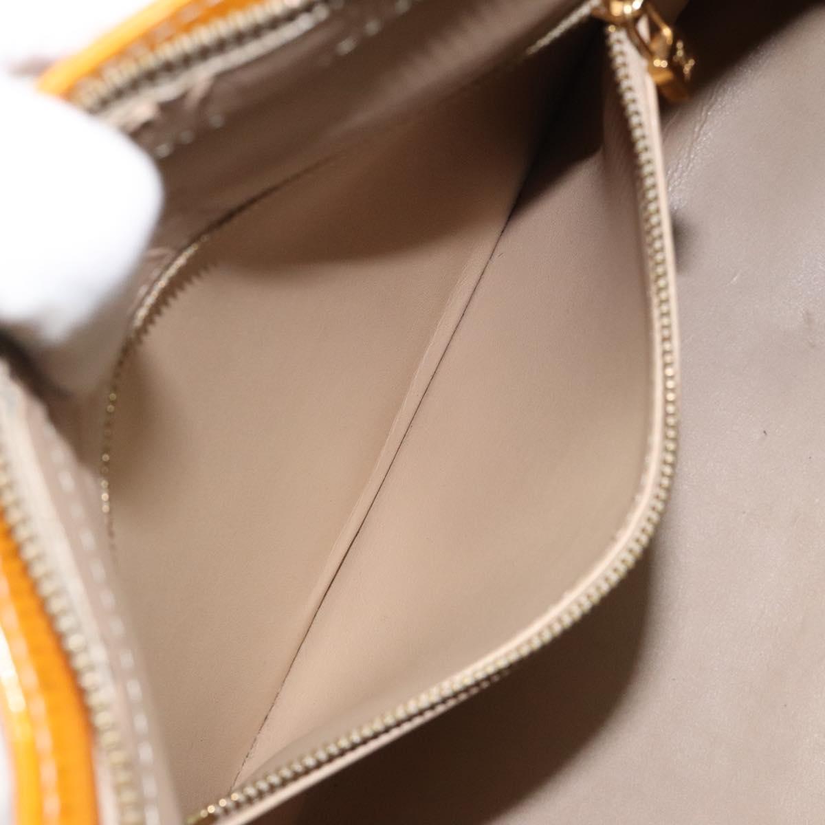 LOUIS VUITTON Monogram Vernis Houston Hand Bag Beige M91004 LV Auth KD482