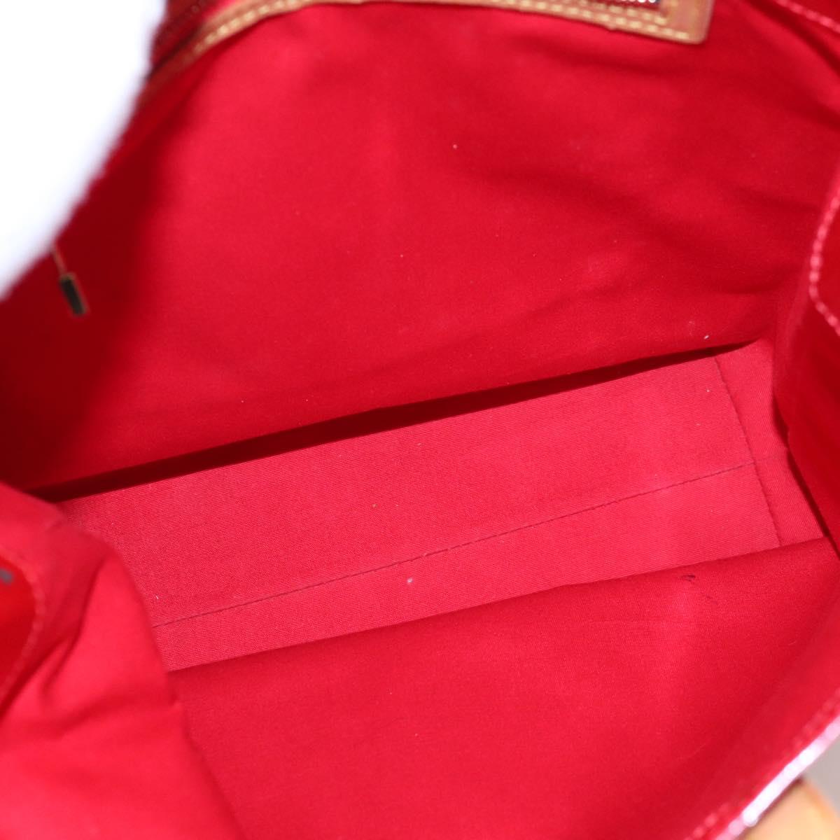 LOUIS VUITTON Monogram Vernis Reade MM Hand Bag Red Rouge M91086 LV Auth KD490