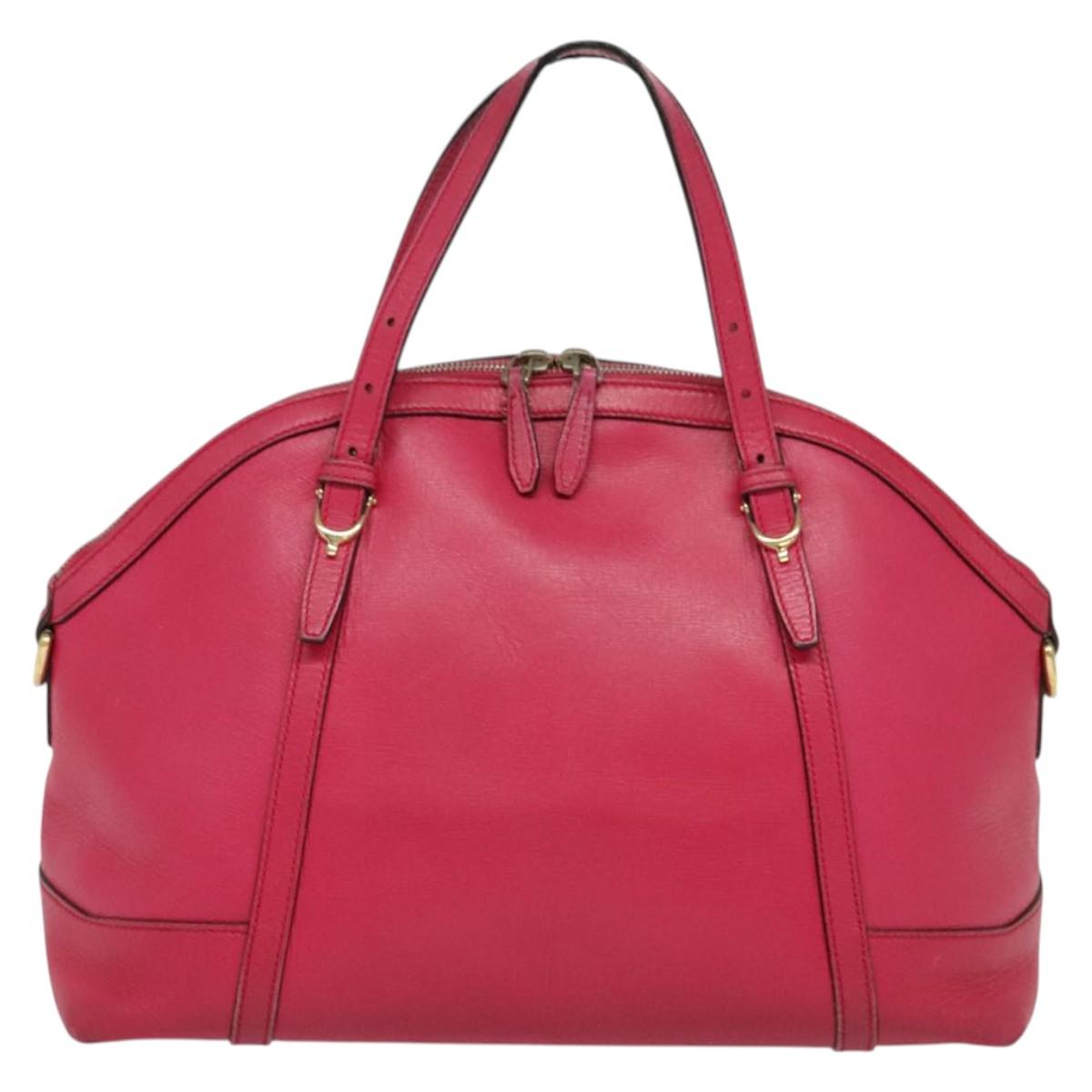 GUCCI Hand Bag Leather 2way Pink Gold 309614 Auth KD534
