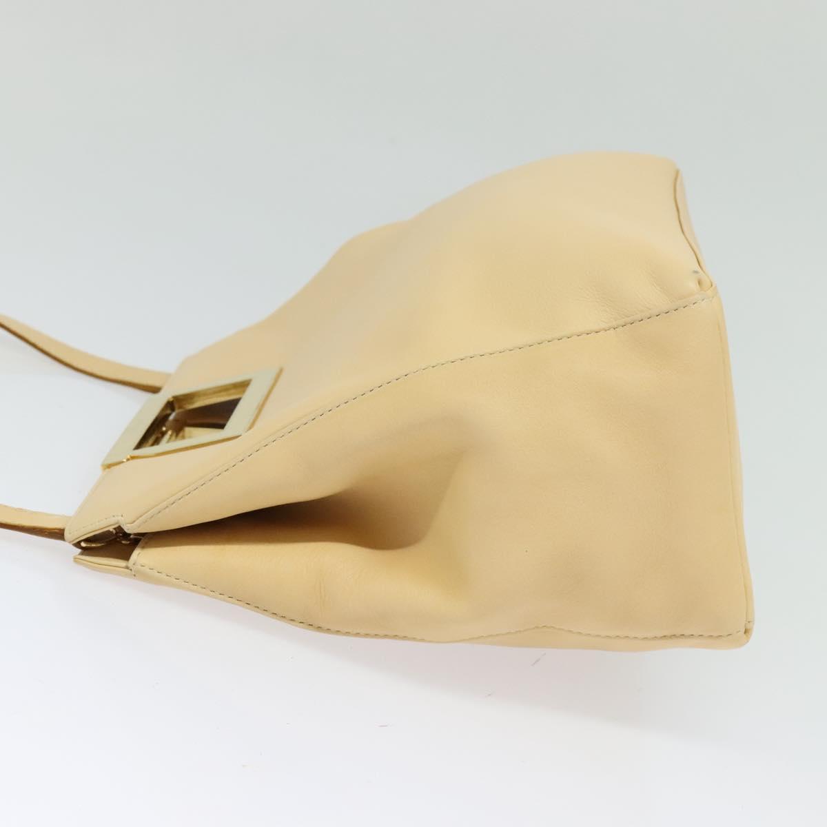 Salvatore Ferragamo Hand Bag Leather 2way Beige Gold Auth KD546