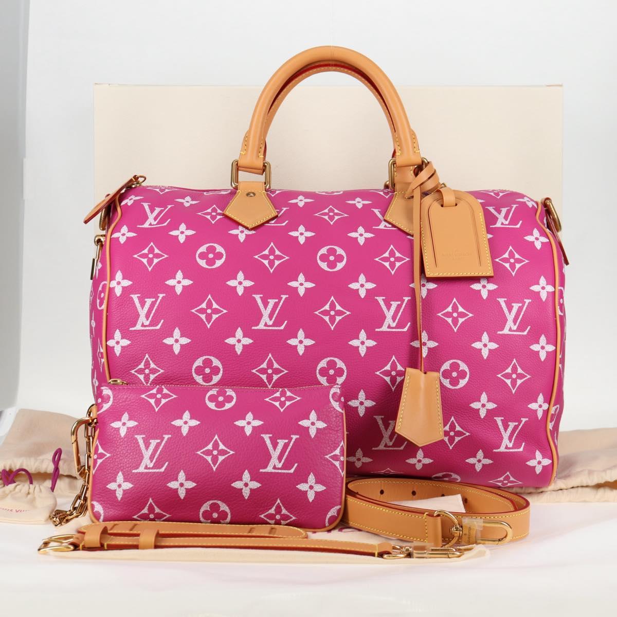 LOUIS VUITTON Monogram Speedy P9 Bandouliere 40 Bag Pink M11563 LV Auth KD564SM
