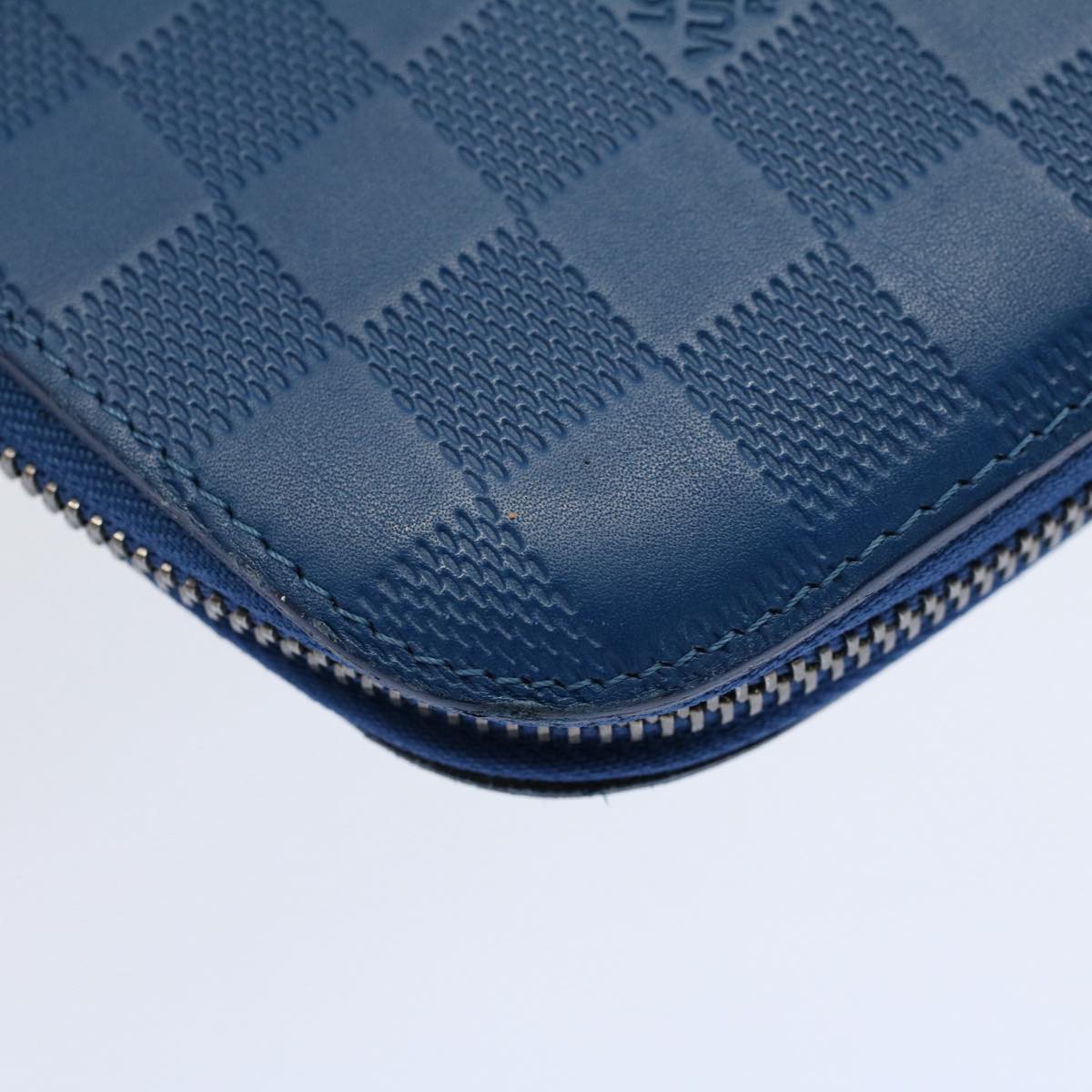 LOUIS VUITTON Damier Infini Organizer Atholl Clutch Bag Blue N41396 Auth ki3459