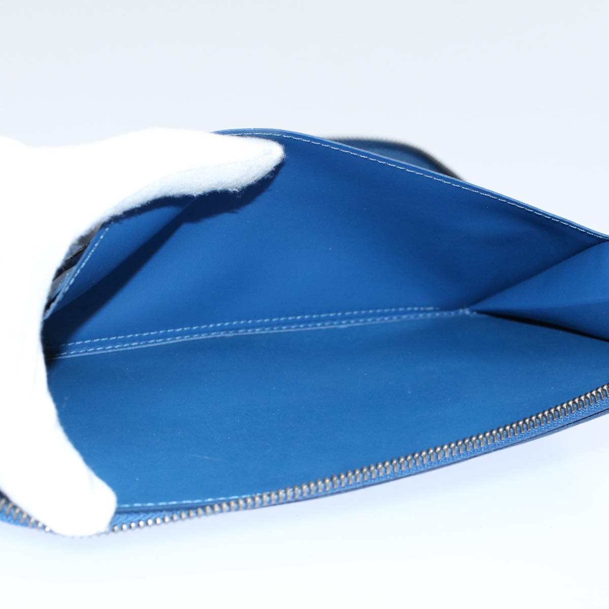 LOUIS VUITTON Damier Infini Organizer Atholl Clutch Bag Blue N41396 Auth ki3459
