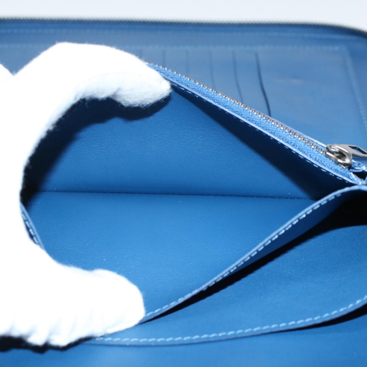LOUIS VUITTON Damier Infini Organizer Atholl Clutch Bag Blue N41396 Auth ki3459